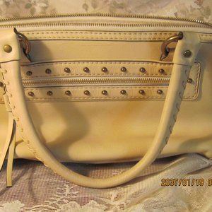 M. Kors cream pebbled leather shoulder bag